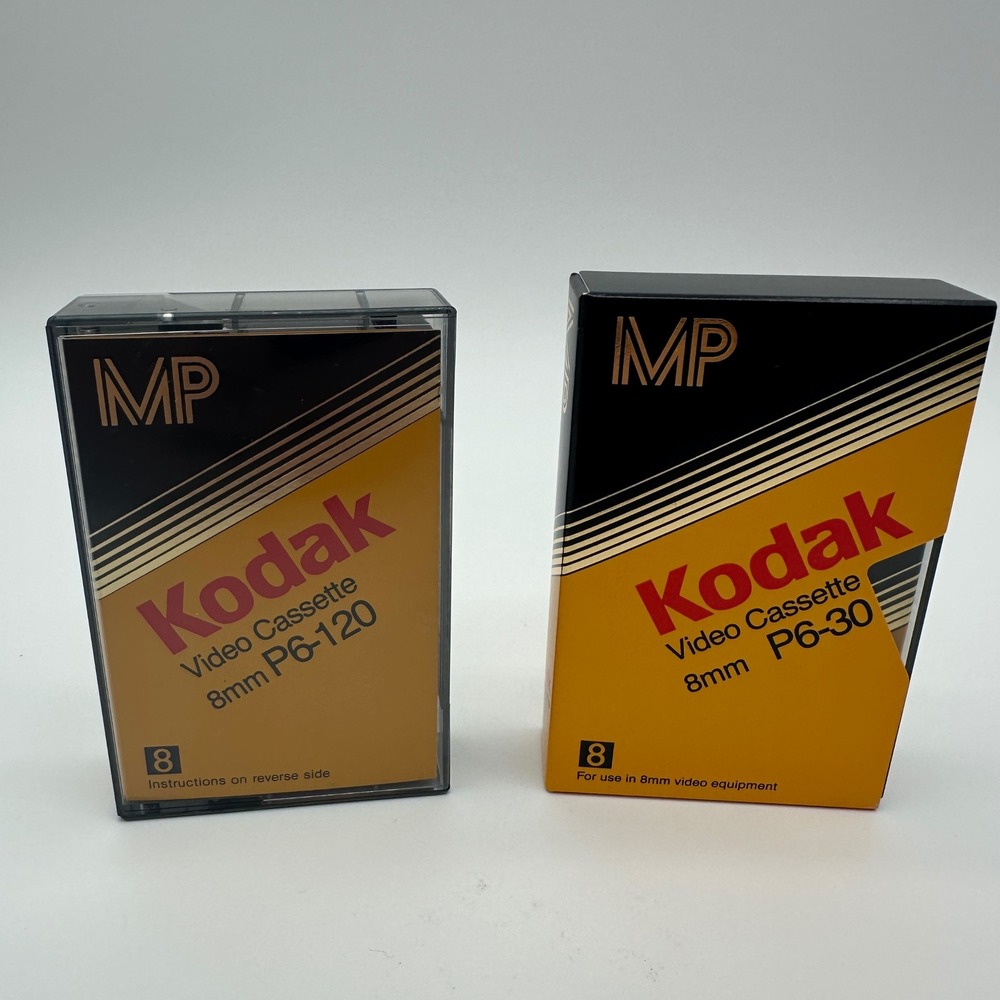 Kodak 8mm Video Cassette Tapes MP P6-120 and P6-30 Made in Japan Lot of 2